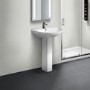 Left Hand P Shaped Bath Suite with Portland Toilet & Basin - Includes Front Panel & Screen 