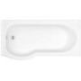 Left Hand P Shaped Bath Suite with Portland Toilet & Basin - Includes Front Panel & Screen 