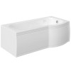 Right Hand P Shaped Bath Suite with Portland Toilet &amp; Basin - Includes Front Panel &amp; Screen