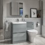 1100mm Light Grey Toilet and Sink Unit with Round Toilet- Portland