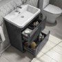 Toilet and Basin Combination Unit - 2 Drawer - Dark Grey - Portland