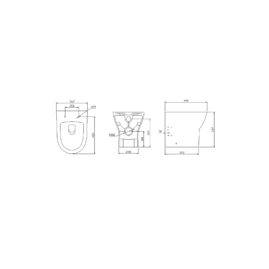 1300mm Grey Toilet and Sink Unit with Round Toilet - Portland