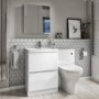 Toilet and Basin Combination Unit - 2 Drawer - White - Portland