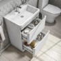 Toilet and Basin Combination Unit - 2 Drawer - White - Portland
