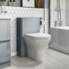 500mm Light Grey Gloss Curved Corner WC Unit with Back to Wall Toilet - Portland