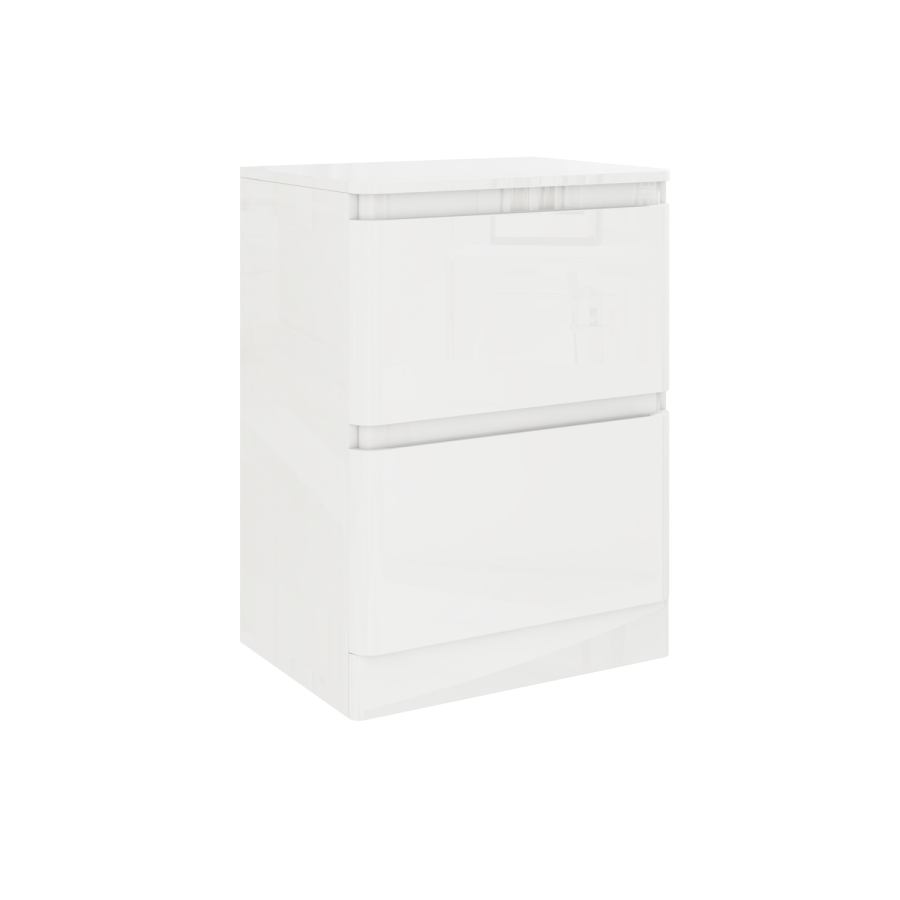 1100mm White Toilet and Sink Unit with Round Toilet and Brass Flush - Portland