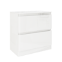 1300mm White Toilet and Sink Unit with Round Toilet Cistern and Black Push Button- Portland