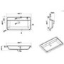 1300mm White Toilet and Sink Unit with Round Toilet Cistern and Black Push Button- Portland