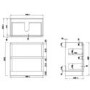 1300mm White Toilet and Sink Unit with Round Toilet Cistern and Black Push Button- Portland