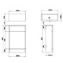 1300mm White Toilet and Sink Unit with Round Toilet Cistern and Black Push Button- Portland