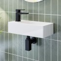 BUN/BeBa_17317/93360 Detroit Wall Hung Basin With Matt Black Bottle Trap & Basin Mixer With Waste - Zana