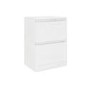 Portland 600mm Floor Standing Vanity Unit - White Gloss Double Drawer