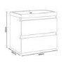 GRADE A2 - 600mm White Wall Hung Vanity Unit with Basin - Portland