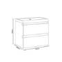 600mm White Wall Hung Vanity Unit with Sink - Portland