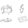 600mm White Wall Hung Vanity Unit with Sink - Portland