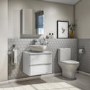 600mm White Wall Hung Countertop Vanity Unit with 2 Drawers - Portland