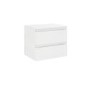 600mm White Wall Hung Countertop Vanity Unit with 2 Drawers - Portland