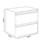 600mm White Wall Hung Countertop Vanity Unit with 2 Drawers - Portland