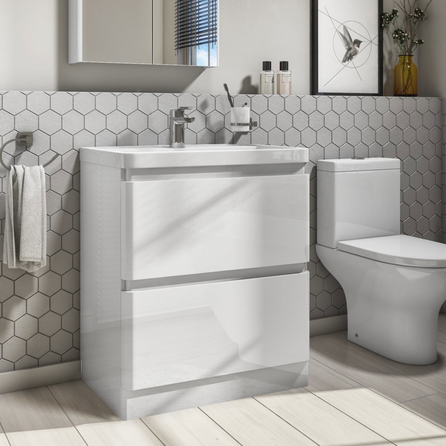 800mm White Freestanding Vanity Unit With Basin Portland Better Bathrooms 800mm White Freestanding Vanity Unit With Basin Portland Better Bathrooms