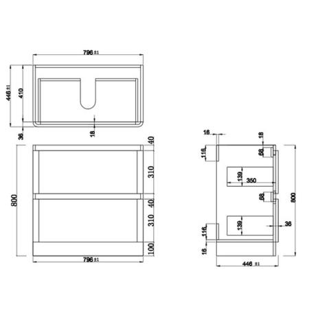 800mm Dark Grey Freestanding Vanity Unit with Basin - Portland