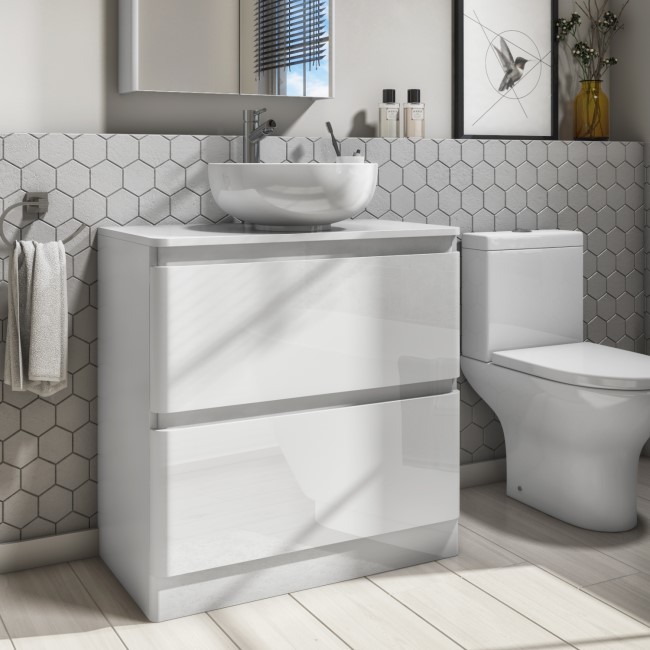 800mm White Countertop Vanity Unit Portland Better Bathrooms