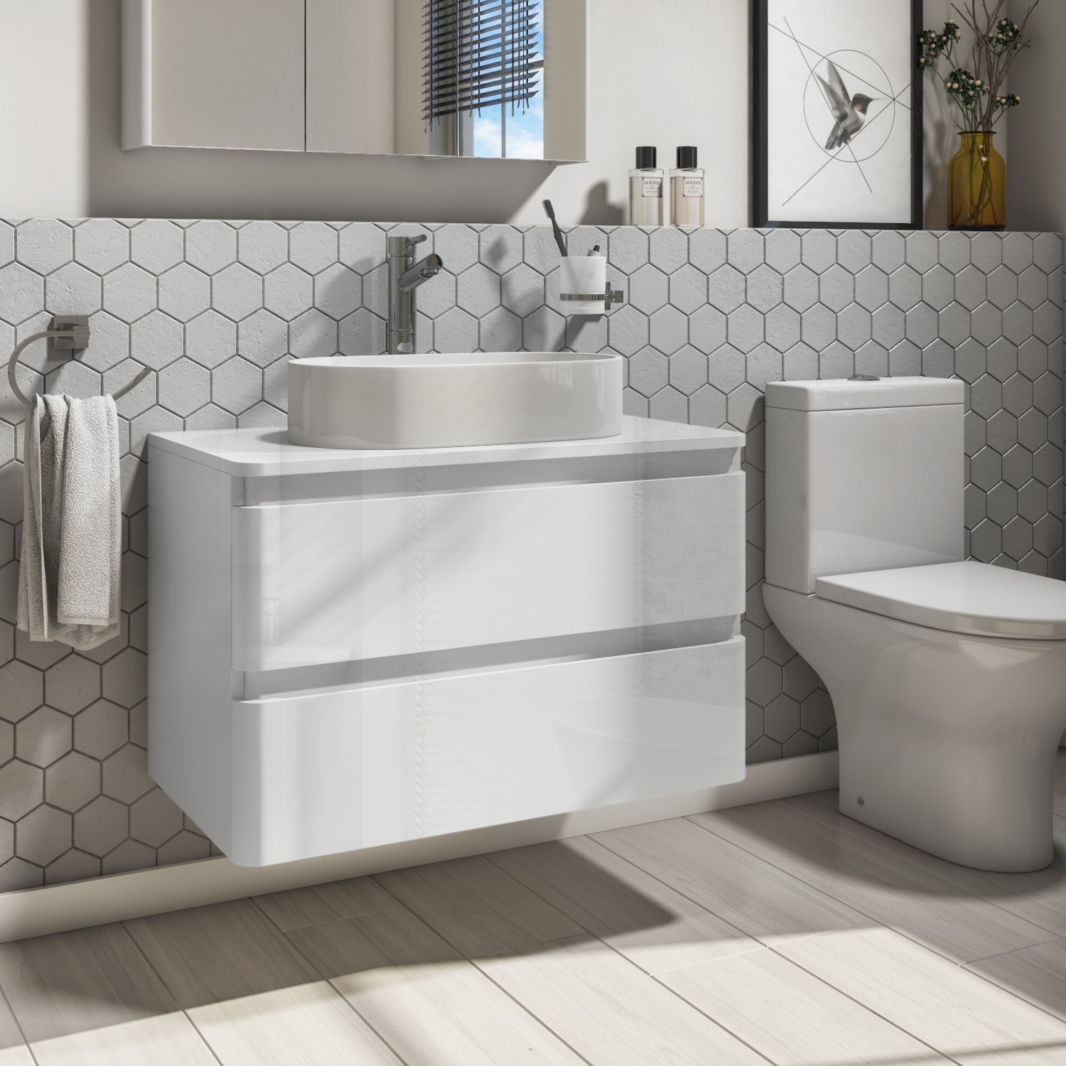 800mm White Wall Hung Countertop Vanity Unit With Basin Portland Better Bathrooms 800mm White Wall Hung Countertop Vanity Unit With Basin Portland Better Bathrooms