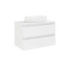 800mm White Wall Hung Countertop Vanity Unit with Basin - Portland