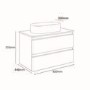 800mm White Wall Hung Countertop Vanity Unit with Basin - Portland