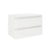 GRADE A2 - 800mm White Gloss Wall Hung 2 Drawer Vanity Unit- Portland 