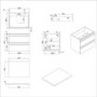 600mm White Wood Effect Wall Hung Countertop Vanity Unit with Basin - Boston