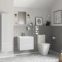 600mm White Wood Effect Wall Hung Vanity Unit with Basin - Boston