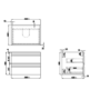 600mm Wall Hung 2 Drawer Vanity Unit White - Boston