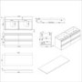 1200mm White Wood Effect Wall Hung Countertop Double Vanity Unit with Basins - Boston