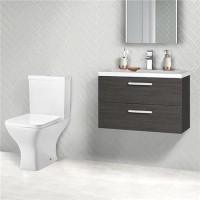 Austin 800 Grey Avola Wall Hung Vanity Unit with Austin Toilet