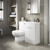 Austin Right Hand White Gloss Combination Unit with Santorini Back to Wall Toilet