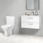 Austin 800 White Gloss Wall Hung Vanity Unit with Austin Toilet