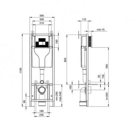 Better Bathrooms Austin 600mm Grey Avola Freestanding Slimline Two Door Vanity Unit with Una tap - Standard Handle