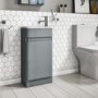 400mm Light Grey Cloakroom Vanity Unit with Basin - Portland