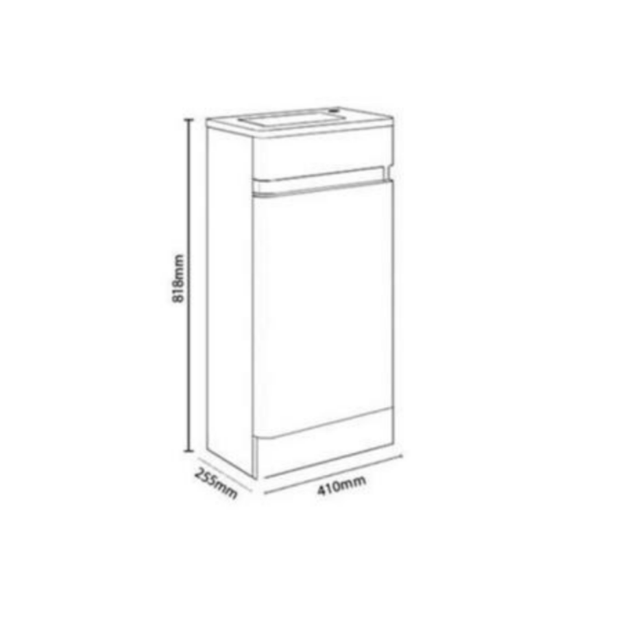 400mm Light Grey Cloakroom Vanity Unit with Basin - Portland