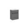 400mm Grey Wall Hung Cloakroom Vanity Unit with Basin - Portland