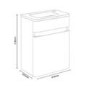400mm Grey Wall Hung Cloakroom Vanity Unit with Basin - Portland