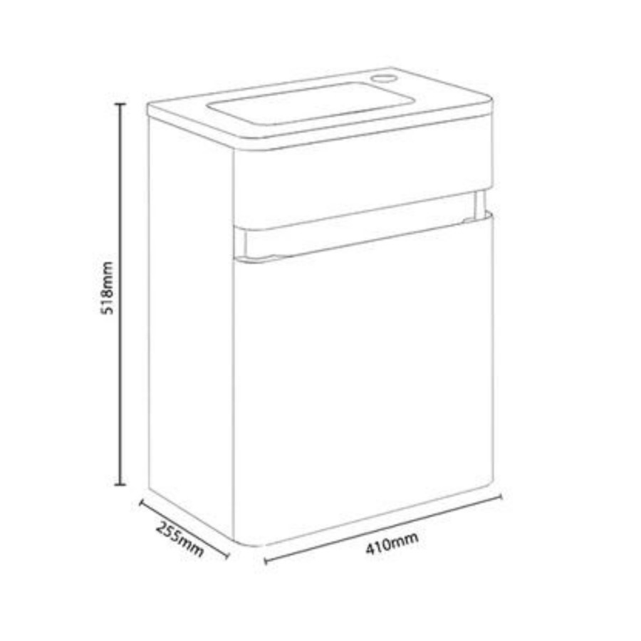 400mm Grey Wall Hung Cloakroom Vanity Unit with Basin - Portland