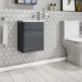 410mm Dark Grey Wall Hung Cloakroom Vanity Unit with Basin - Portland