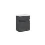 410mm Dark Grey Wall Hung Cloakroom Vanity Unit with Basin - Portland
