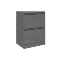GRADE A1 - 800mm Light Grey Gloss Freestanding Vanity Unit with Countertop - Portland GRADE A1 - 800mm Light Grey Gloss Freestanding Vanity Unit with Countertop - Portland