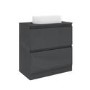 800mm Dark Grey Freestanding Countertop Vanity Unit with Basin - Portland
