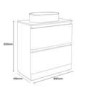 800mm Dark Grey Freestanding Countertop Vanity Unit with Basin - Portland