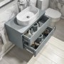 800mm Light Grey Wall Hung Countertop Vanity Unit with Basin - Portland