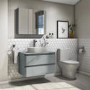 800mm Light Grey Wall Hung Countertop Vanity Unit with Basin - Portland