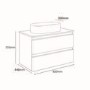 800mm Light Grey Wall Hung Countertop Vanity Unit with Basin - Portland